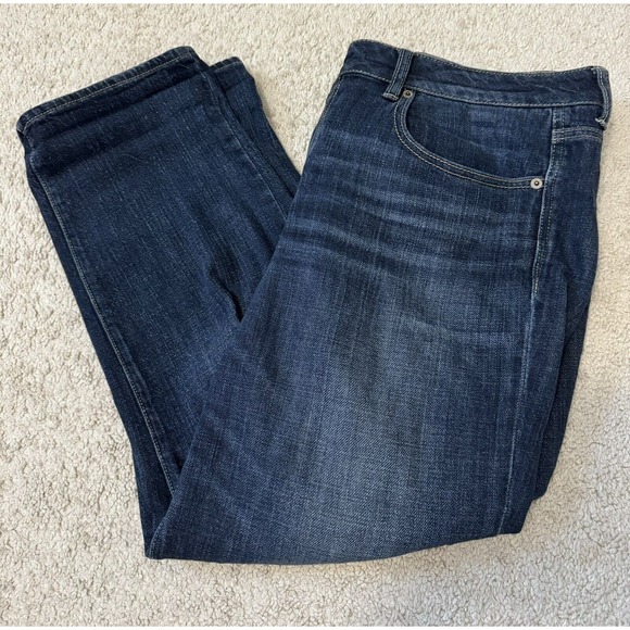 American Eagle Jeans Size 12 Dark Wash Boy Fit Mid-Rise Ankle Denim - Picture 1 of 11